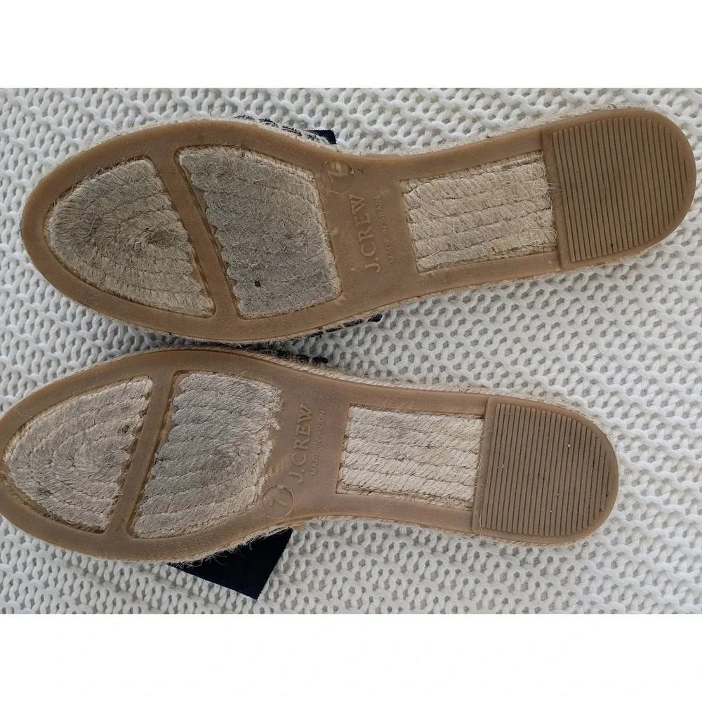 J.Crew Navy Blue Suede Espadrille Slides‎ Made in Spain Women 7 Sandals $128
